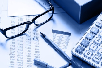 Financial statements glasses and calculator