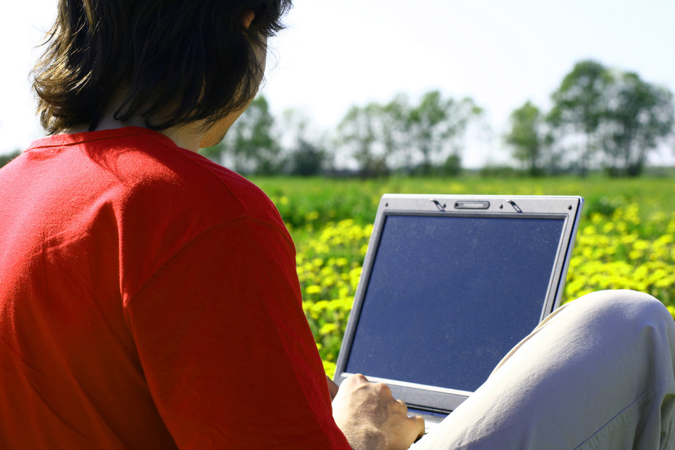 laptop nature work